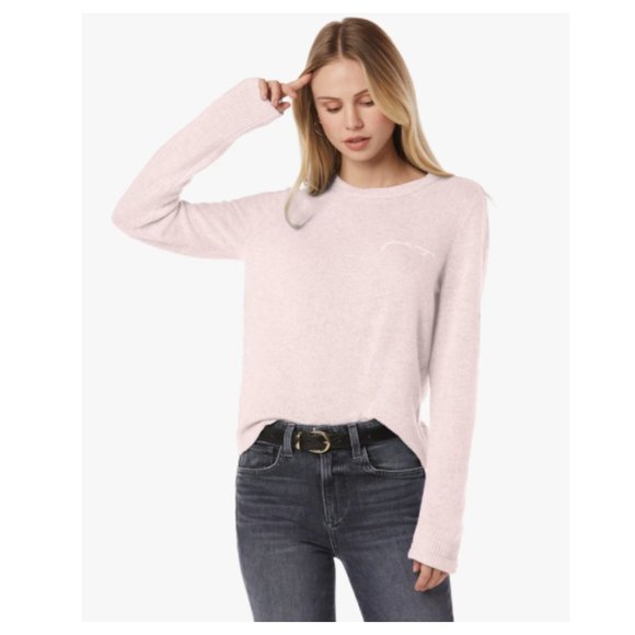 Favorite Daughter Sweaters - Favorite Daughter Pink 100% Cashmere Logo Sweater